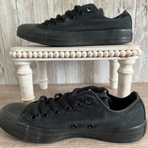 Converse All Star Black Low Top Lace Up Sneakers Unisex Mens 6 Womens 7